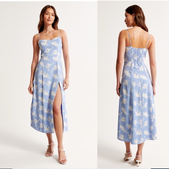 Abercrombie & Fitch Dresses & Skirts - Abercrombie floral smocked back midi sun dress with slit
